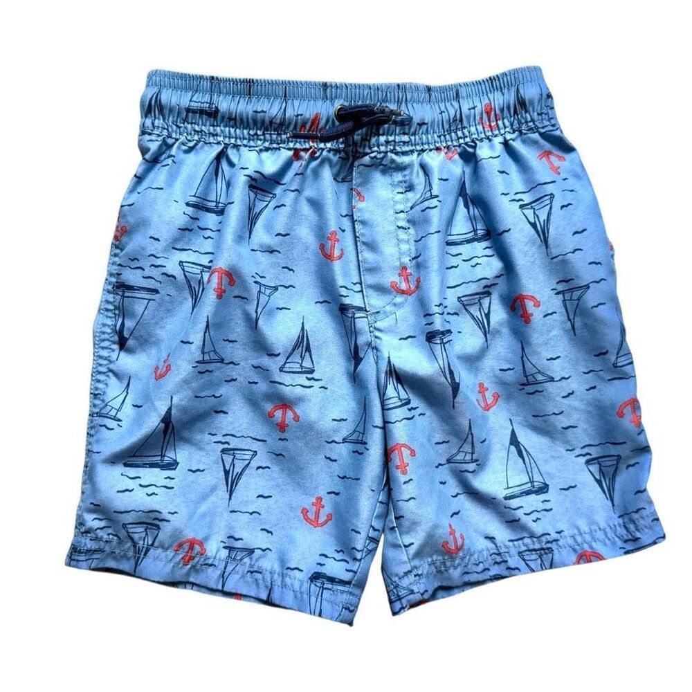 Toddler Boys Carters Just One You Sailboat Print Swimming Board Trunks - Sz 4T